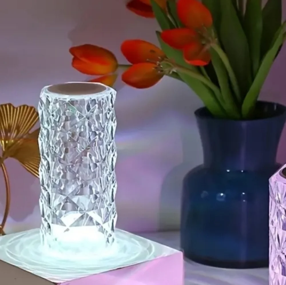 Sale NWT Touch Sensing Table Lamp, Crystal Light, 16 Colors, USB